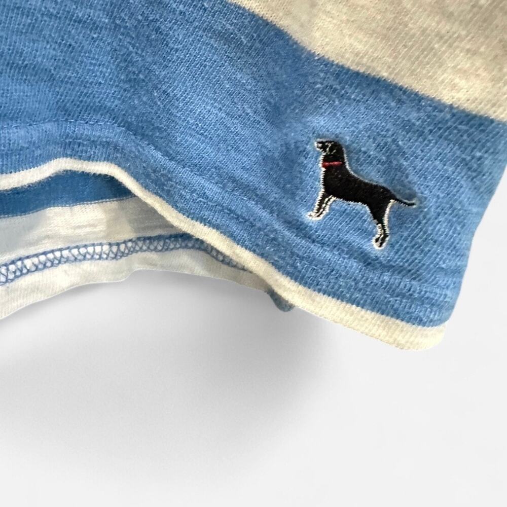 Black Dog Cape Cod Blue White Striped Tee Coastal Long Sleeve Size Large - Picture 7 of 10